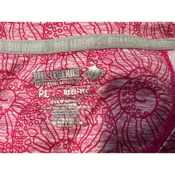 Reel Legends Women's Reel-Tec Top  Size PL  Pink Print  Fishing Outdoor Boating - Picture 5 of 6